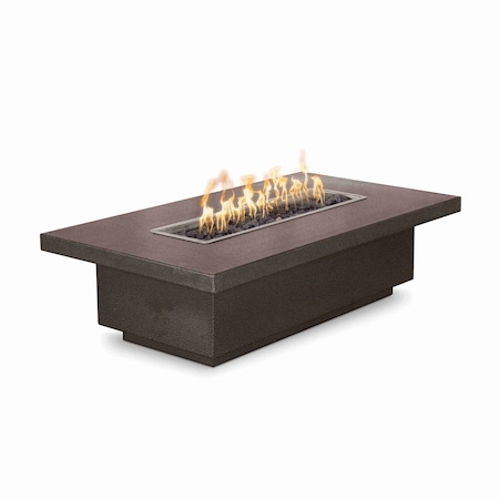The Outdoor Plus 72 Rectangular Fremont Fire Table, Powder Coated Metal, Spark Ignition w/Flame Sense, Liq. Propane OPT-FRMPC7215FSEN-CPV-LP